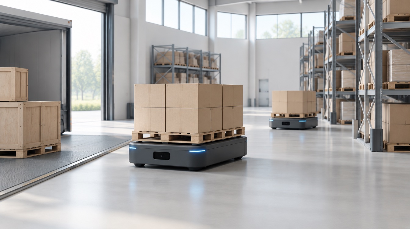 AI-gegenereerde illustratie, geen afbeelding van het genoemde robotmodel bij KUKA verkoopt mobiele robots voortaan ook via distributeur TD SYNNEX, Benelux bij de eerste markten