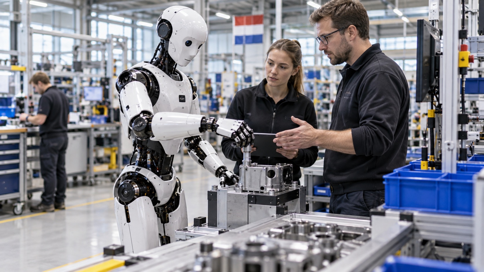 Illustratief beeld bij HuMaNop test humanoids in de maakindustrie van de Noordoostpolder