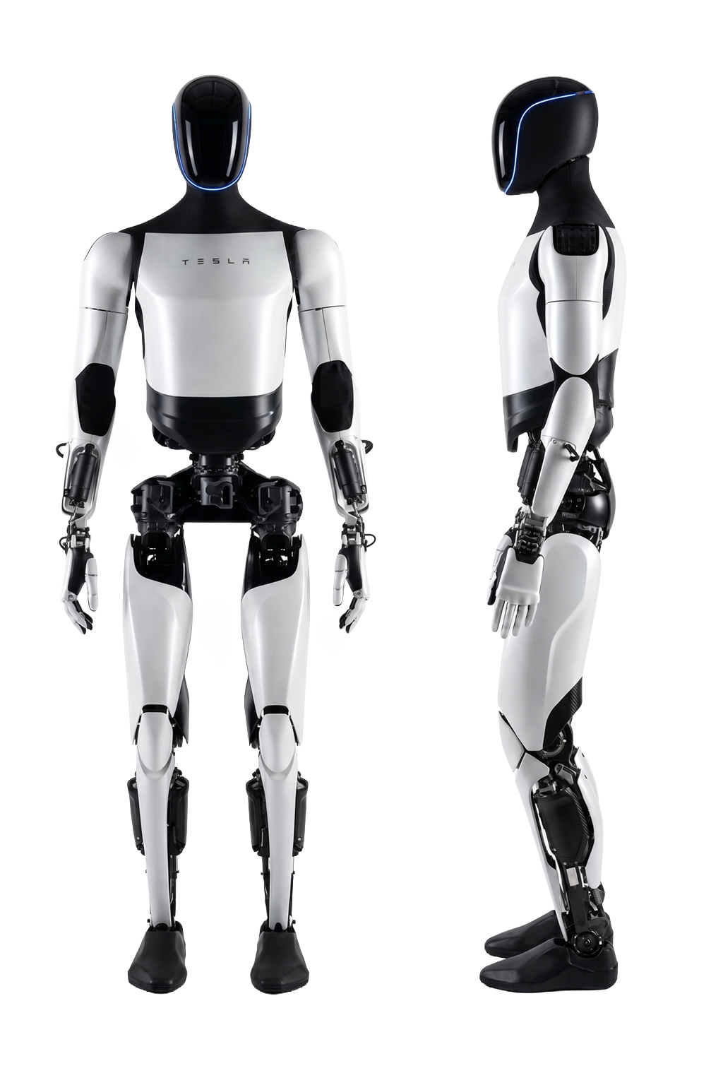 Tesla Optimus robot op witte achtergrond